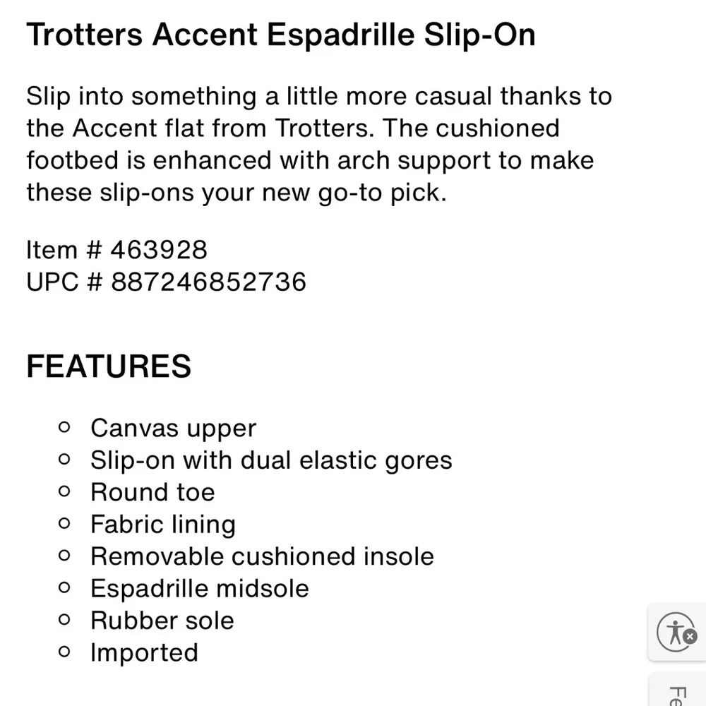 Trotters Black and White Espadrille Slip-On Flats